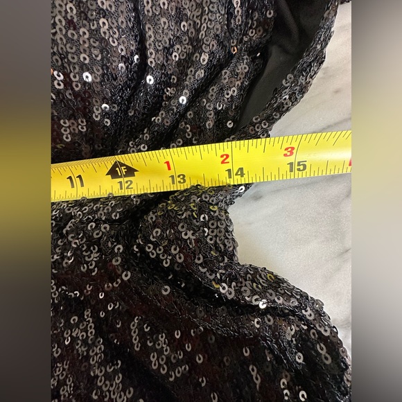 Black Sequined Dolman Sleeve Romper - Picture 11 of 16
